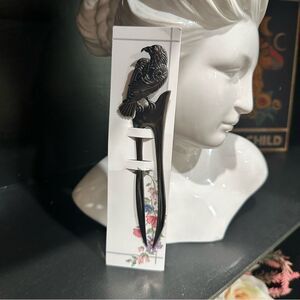 Solid Metal Black Crow Hair Pin